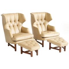 Pair of Dunbar Lounge Chairs Designed by Edward Wormley