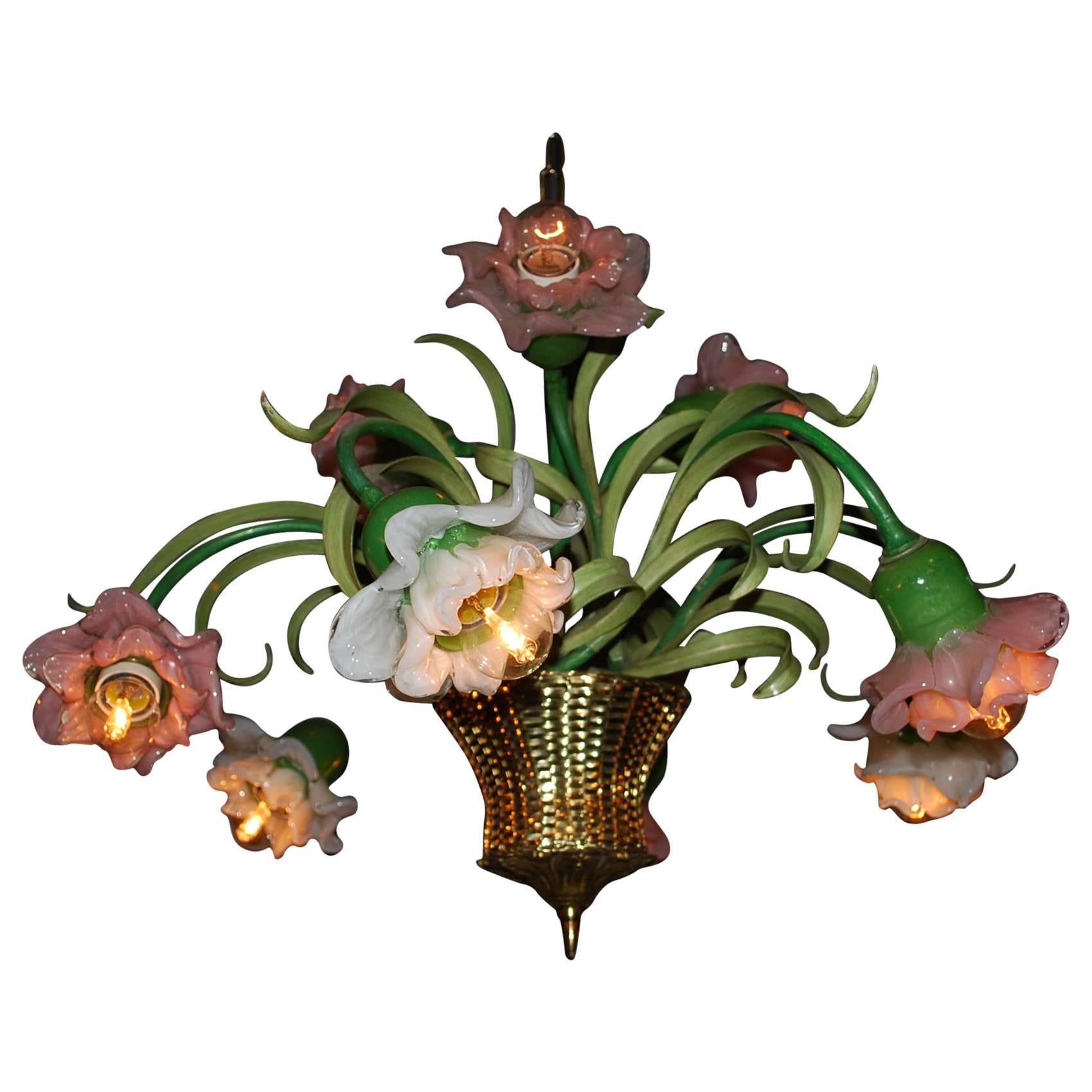 20th Century Floral Chandelier For Sale