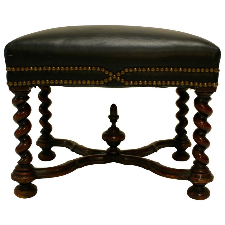 English Upholstered Stool at 1stdibs