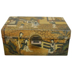 Chinese Polychrome Pigskin Box
