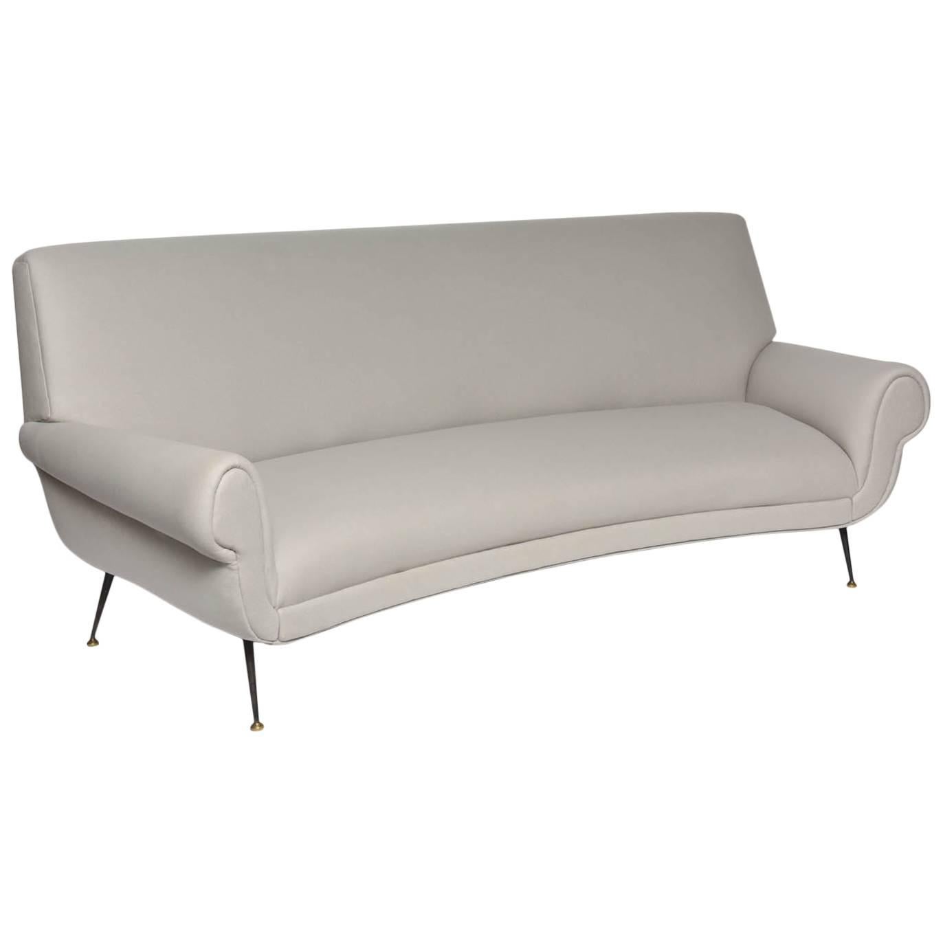 Beautiful Vintage Curved Sofa by Gigi Radice