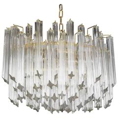 Vintage Oval Tiered Camer Glass Chandelier 11