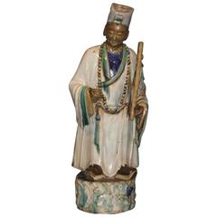 Antique Large Stoneware Chinese Dignitary 19th Century