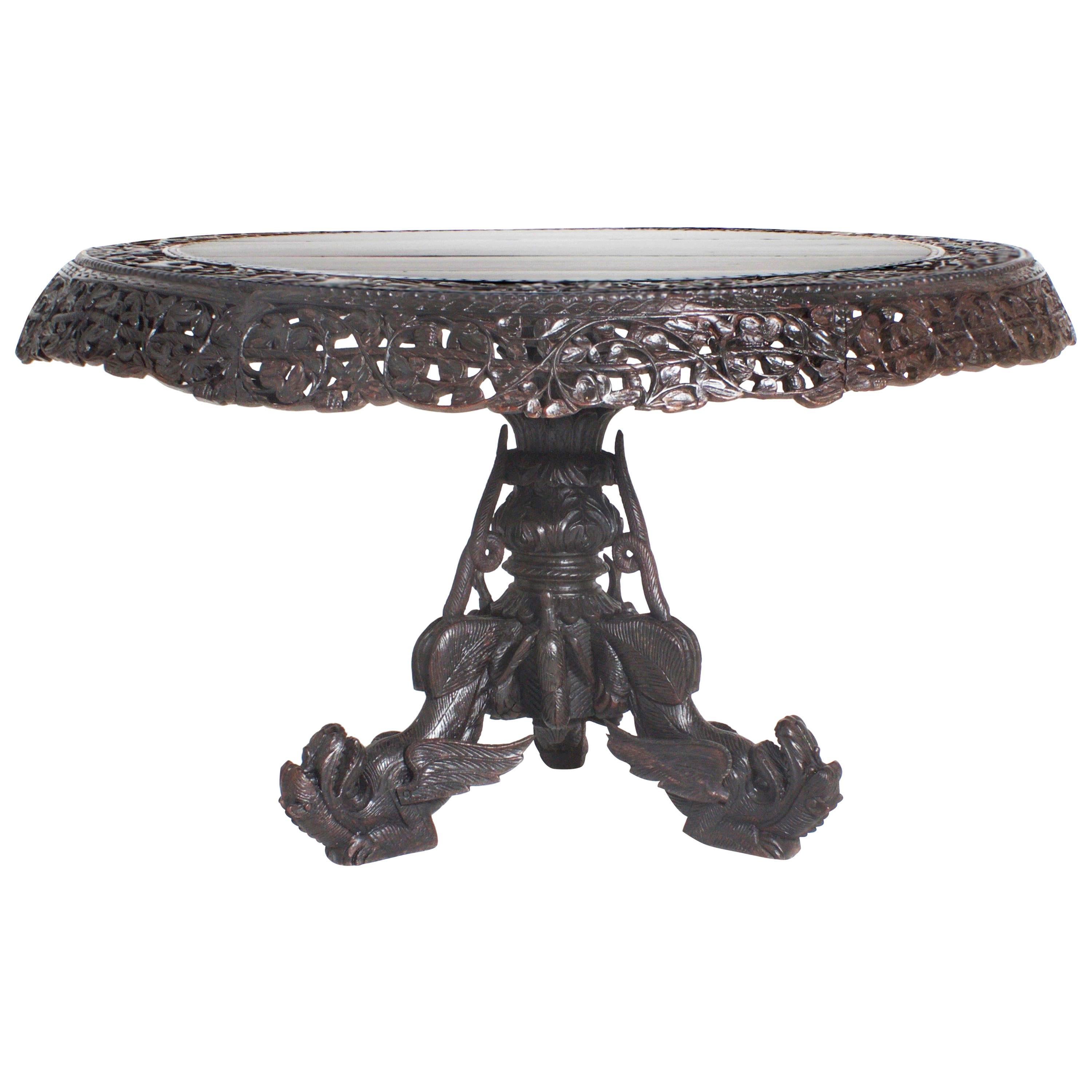 Bombay Blackwood Anglo Indian Center Table