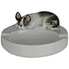 Pfeffer Gotha Porcelain Ashtray French Bulldog 10
