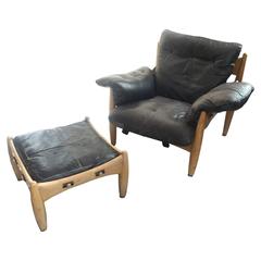 Sergio Rodrigues Sheriff Lounge Chair and Ottoman