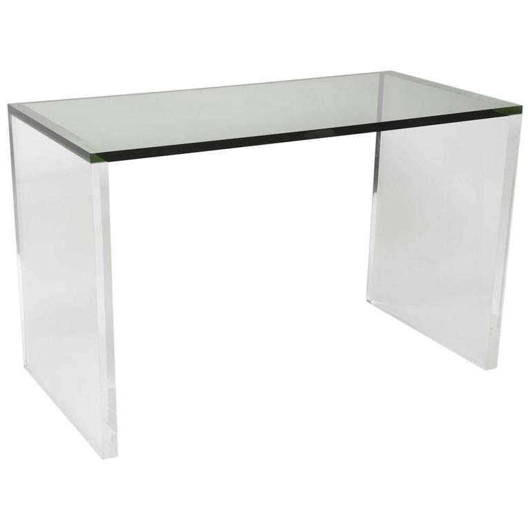 TwoToned Acrylic Desk in Green and Clear at 1stDibs