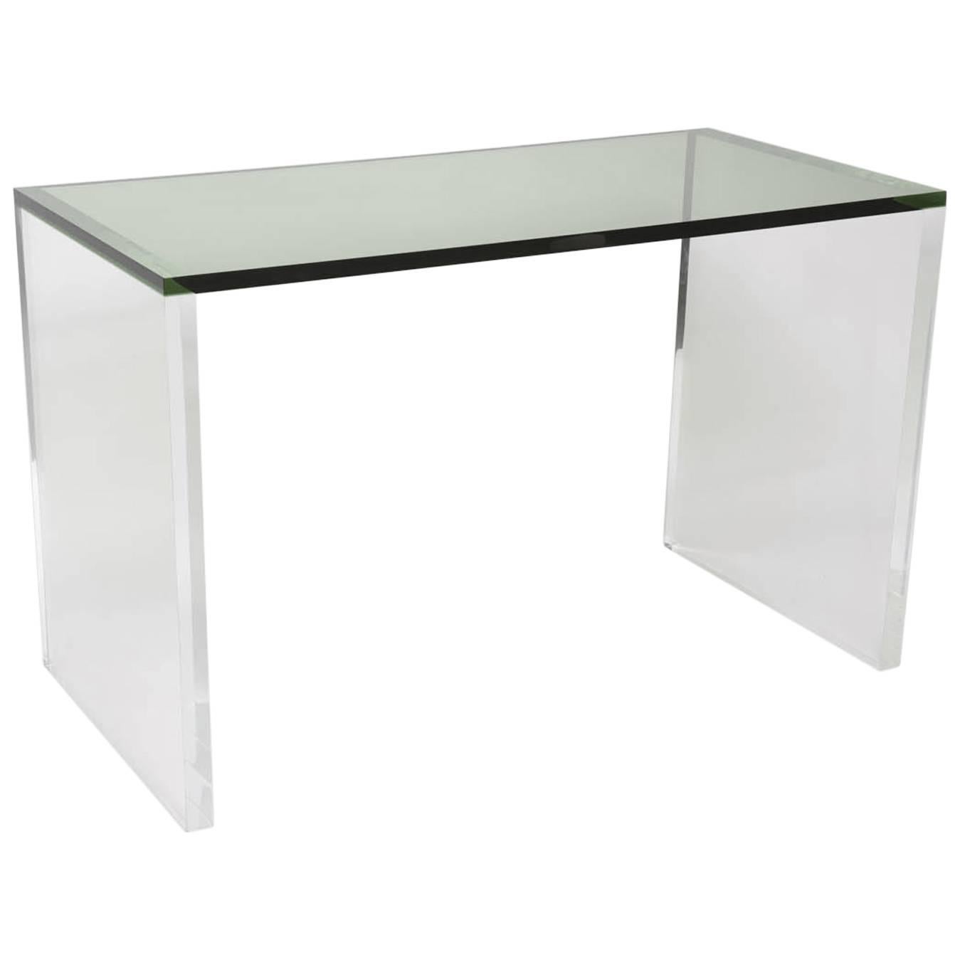 Two-Toned Acrylic Desk in Green and Clear