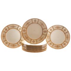 12 Minton, England Custom for Tiffany Dinner Plates, Elaborate Raised Gilding 7