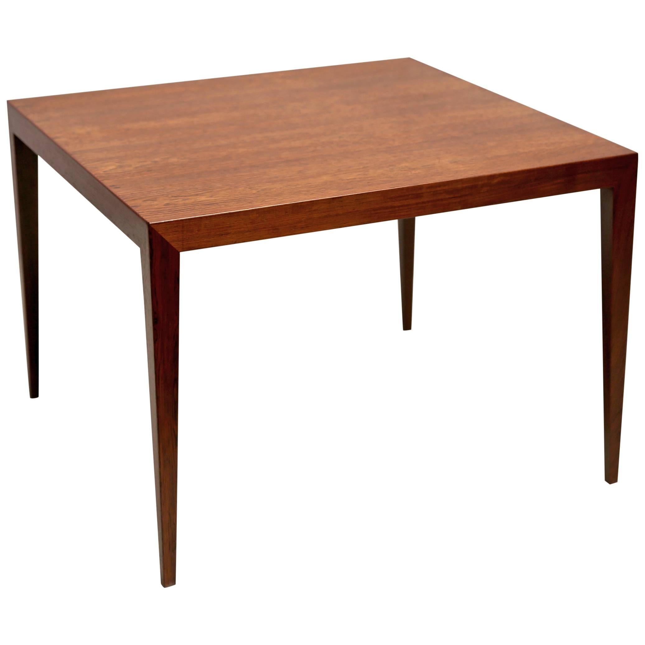 Square Side Table in Brazilian Rosewood by Severin Hansen For Sale