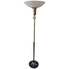 Atomic Cosmic 1960s Torchiere Floor Lamp with a Star Burst Pattern Base 11