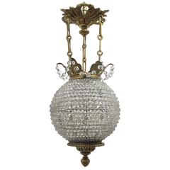 Antique Petite Beaded Pendant Chandelier