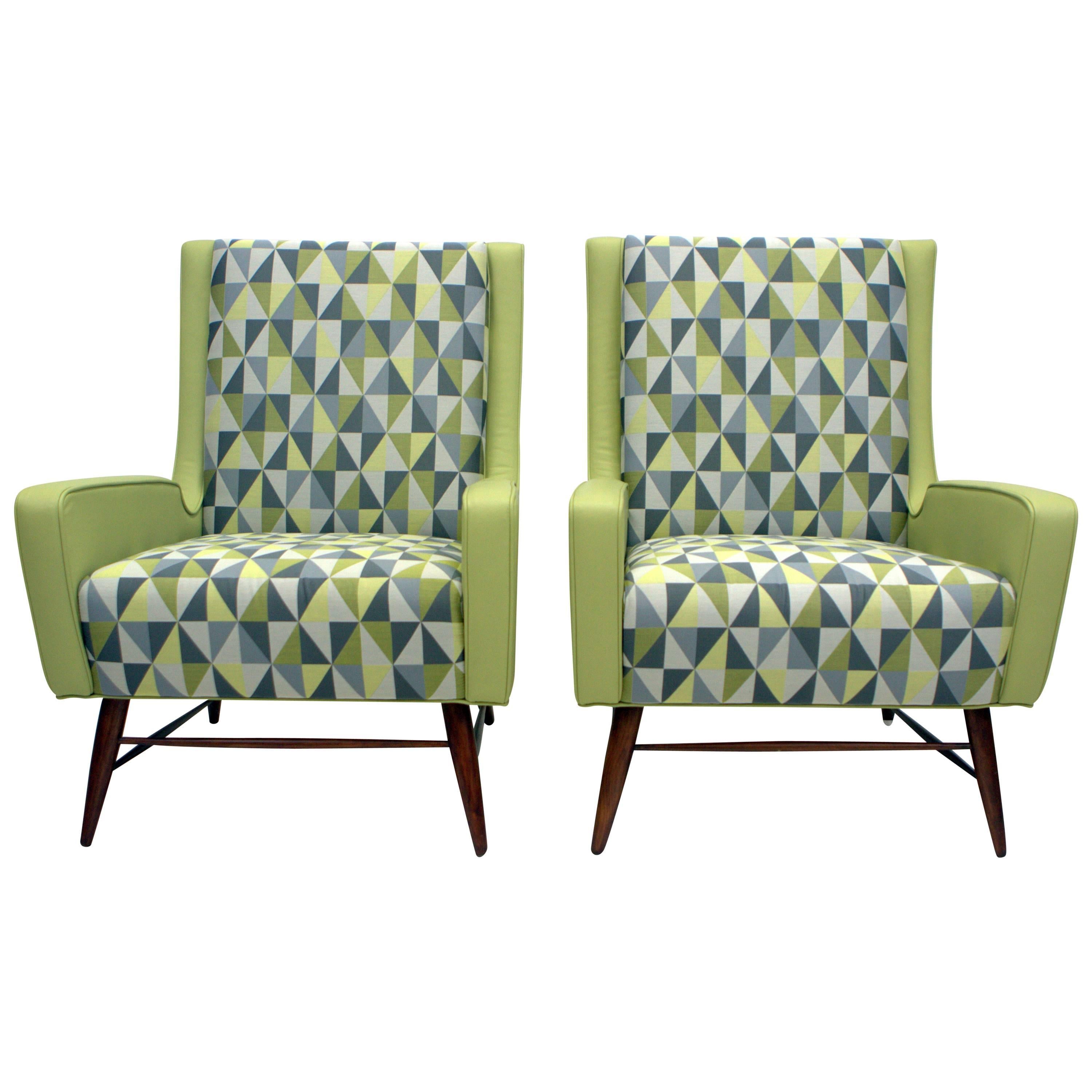 Pair of Italian Lounge Chairs in the Style of Gio Ponti