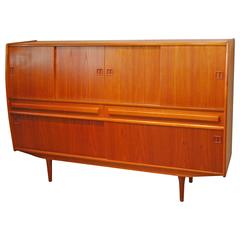 Bow Front Danish Modern Credenza in Teak, circa 1960