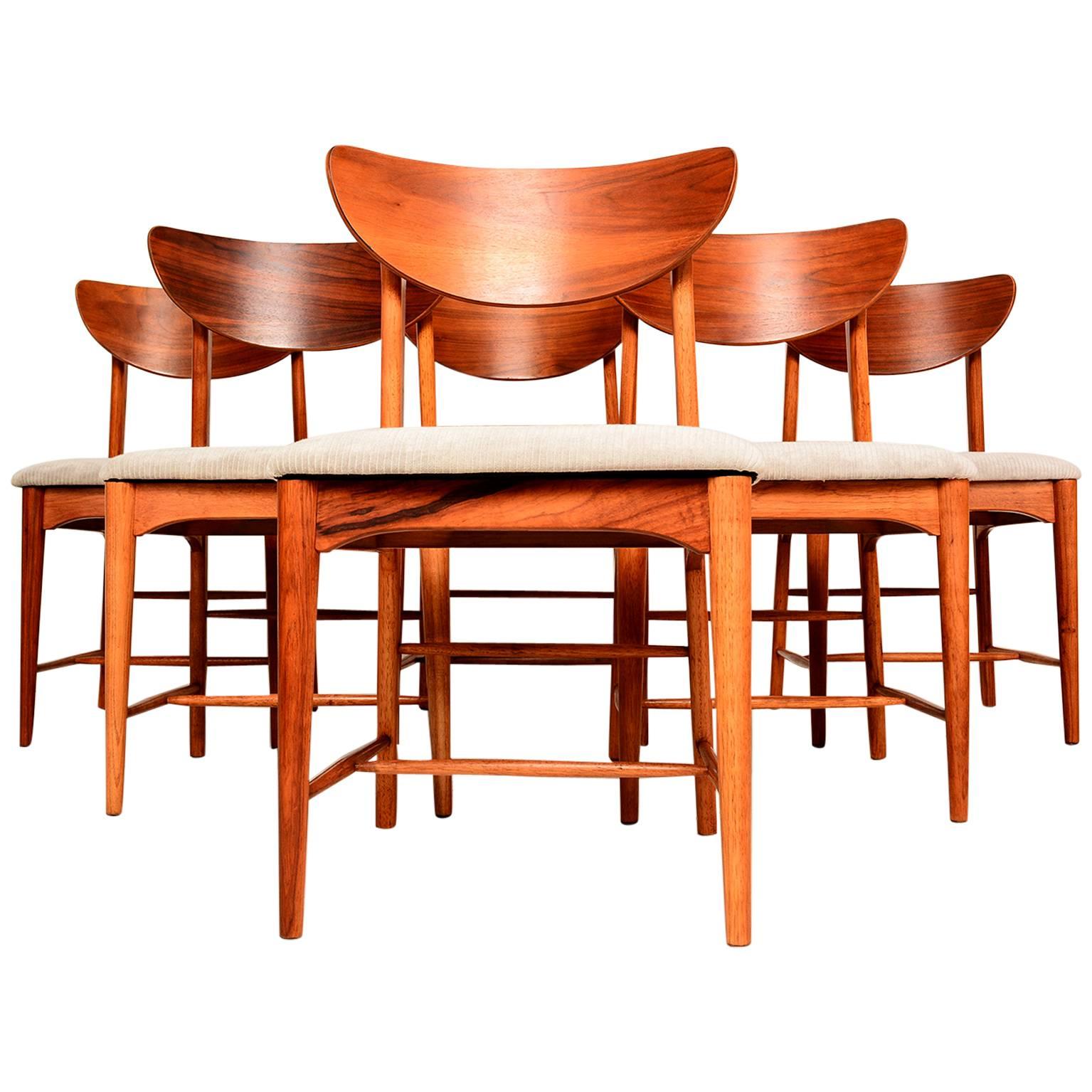Mid-Century Modern Set of Six Dining Chairs