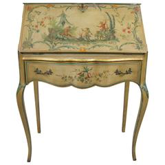 Vintage Artist Signed Hand-Painted Chinoiserie Desk from Marblehead Massachusetts