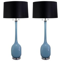 Pair of Unusual Italian, 1960s Murano Glass Table Lamps