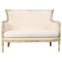 Louis XVI Style White Painted Sofa