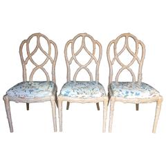 Sculptural Faux Bois Dining Chairs 