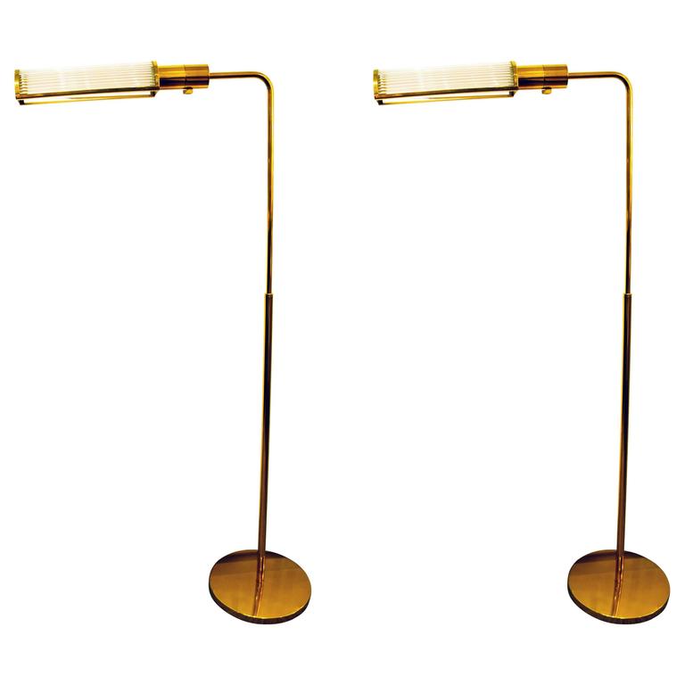 Pair of Casella Glass Rod Floor Lamps at 1stDibs