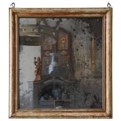 French Giltwood Mirror with Degraded Mercury Plate, Late 18th Century