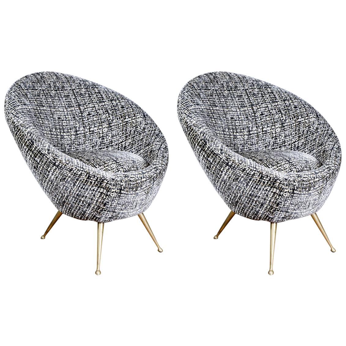 Pair of Egg-Shape Armchairs