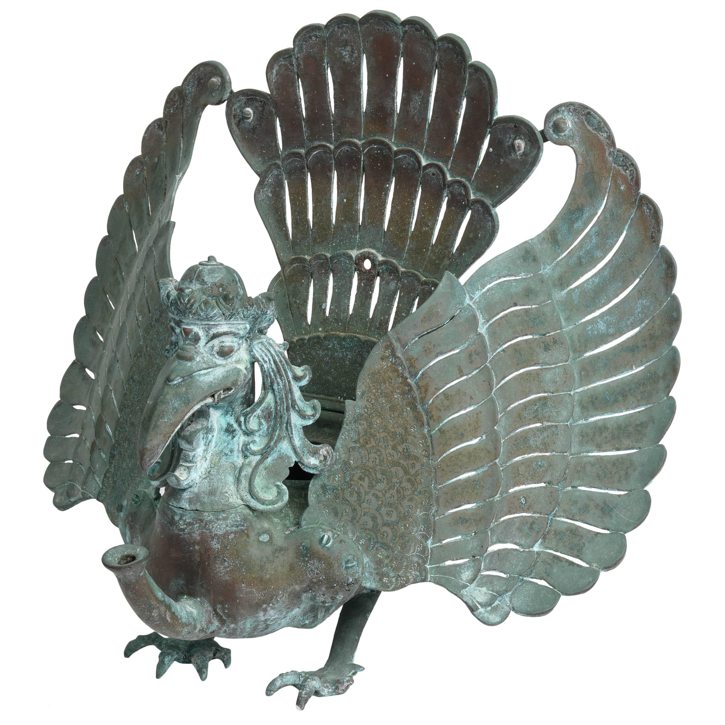 19th Century Southeast Asian Patinated Bronze Mythical Garuda Bird