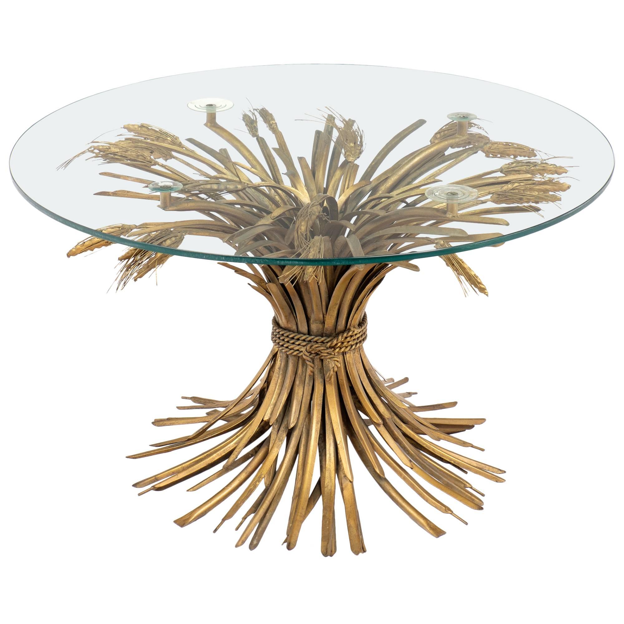 Vintage Sheaf of Wheat Occasional Table