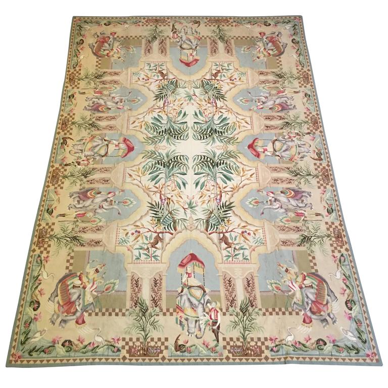 Large Exotic Needlepoint Rug, by Stark at 1stdibs