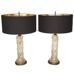 Elegant Pair of Tall Modernist Table Lamps