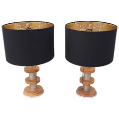 Pair of Deco Lamps in the Style of Russel Wright