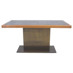 Vintage Warren Platner Bronze Base Writing Table for Lehigh-Leopold