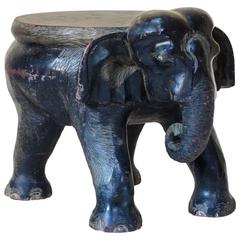 Ebonized Elephant Stool - Circa 1950s