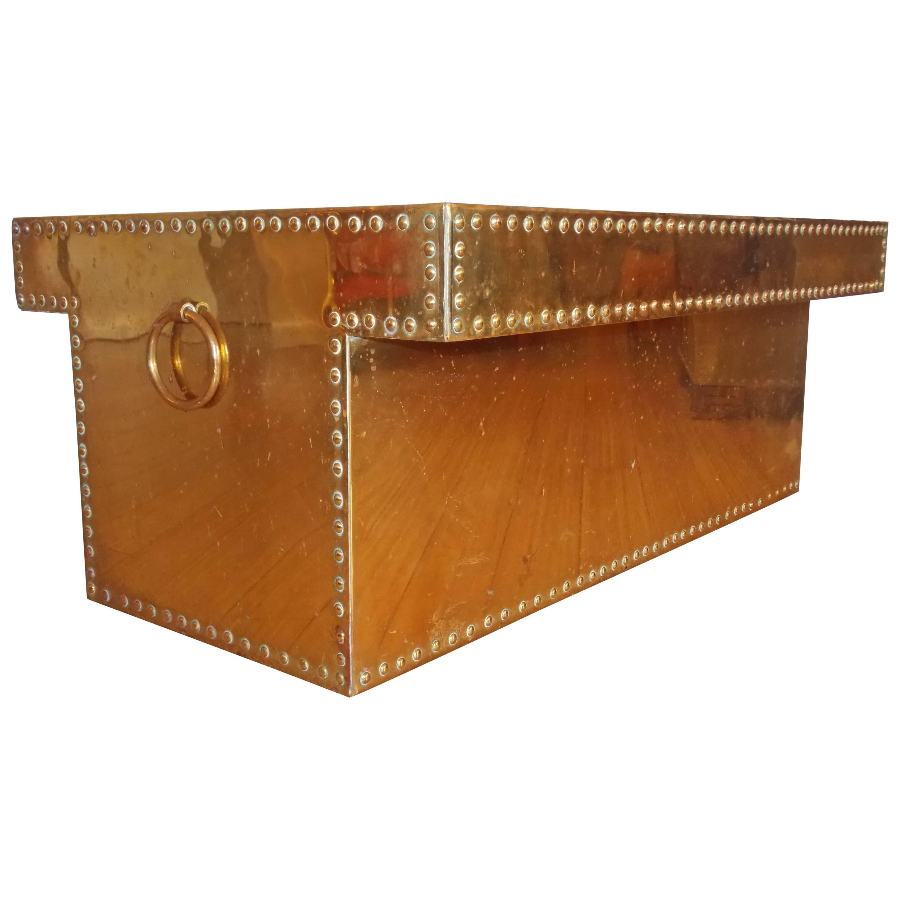 Sarreid Ltd Brass Studded T Shape Coffee Table