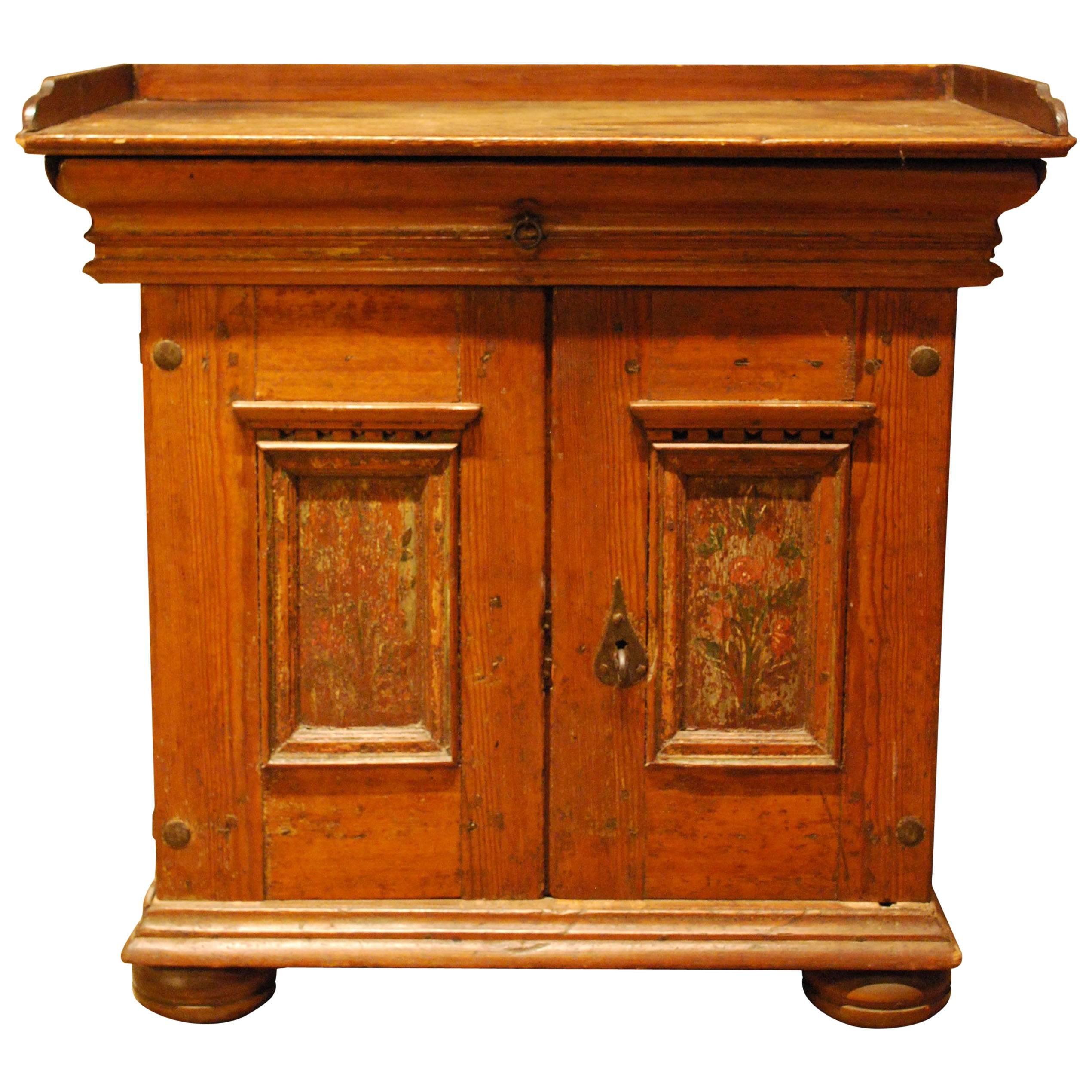 18th Century, Swedish Baroque Painted Sideboard For Sale