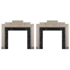 A pair of antique stylish early 20th Century Art Deco chimneypieces