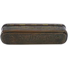 Antique German Iserlohn Copper and Brass Tobacco Box, circa 1760, Signed Geisef