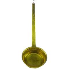 Antique French Brass Ladle with Decorated Handle, circa 1850