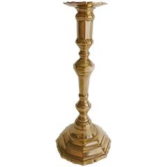 Large French Bell Metal Single Candlestick, circa 1750