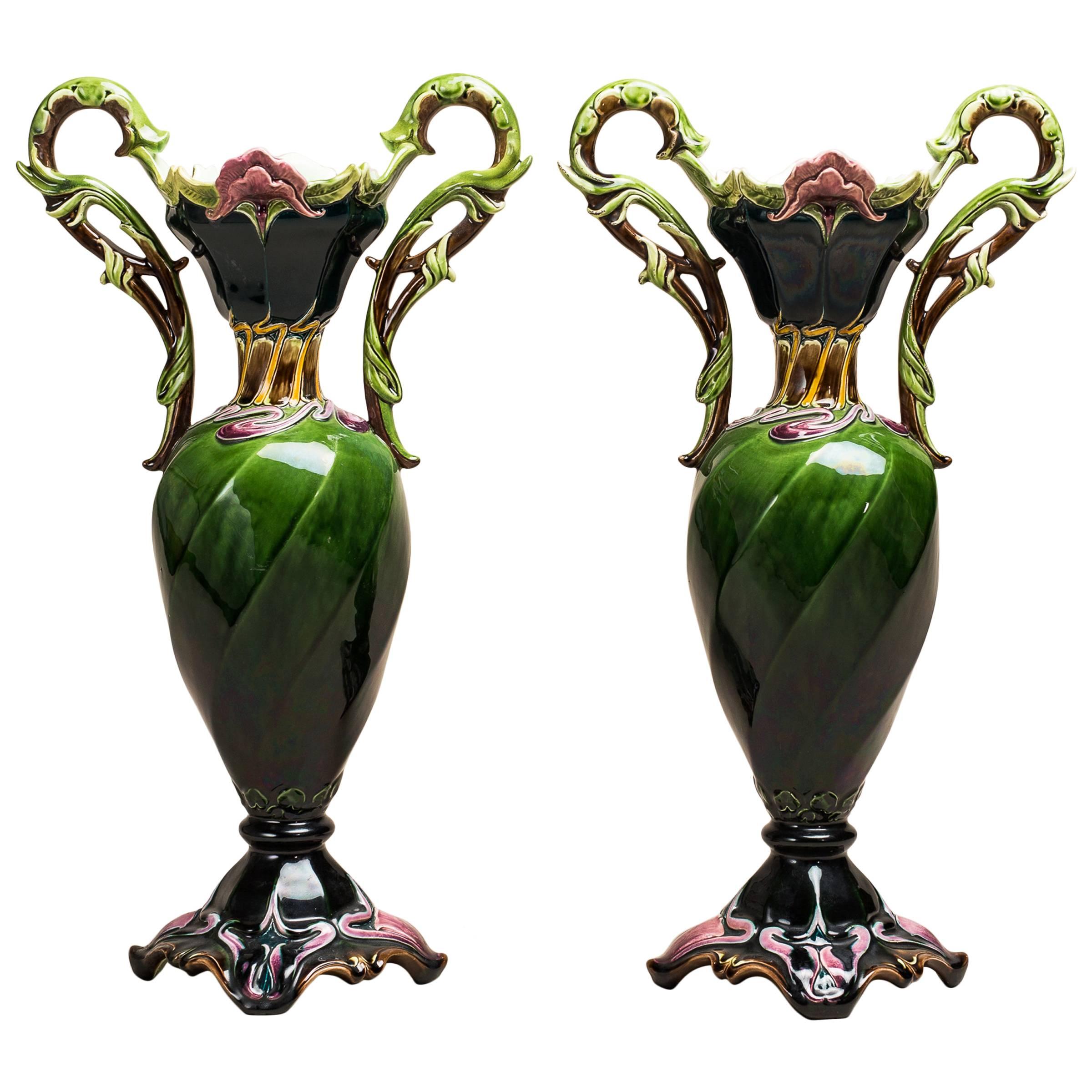 Pair of Art Nouveau Vases - by Julius Dressler
