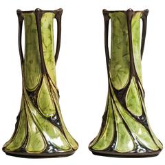 Pair of Art Nouveau Vases - by Workshops Of Znojmo
