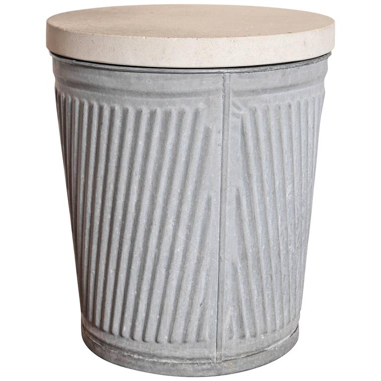 Galvanized Vintage Dolly Tub Side Table at 1stDibs