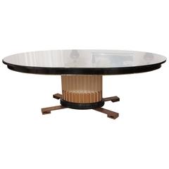 Dining Table with Faux Marble Plateau Attributed to Renzo Rutili