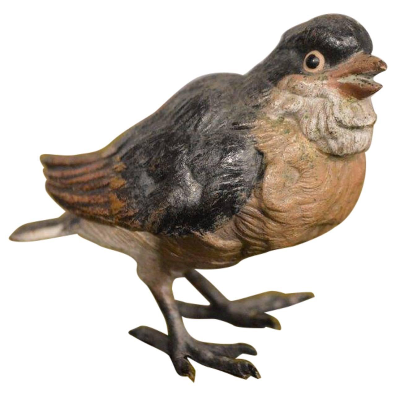 Austrian Cold Painted Bronze Sparrow For Sale