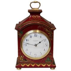 Red Chinoiserie Mantel Clock