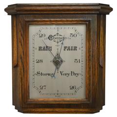 Large Solid Oak Barometer