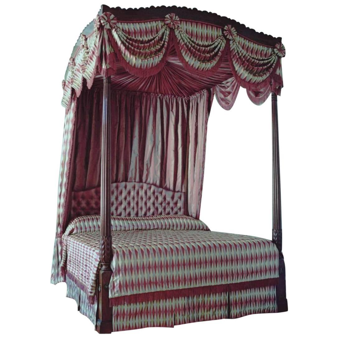 18th Century George III Period Mahogany Four-Poster Bed For Sale