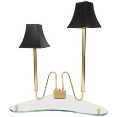 Italian Fontana Arte Style Lamp on Floating Glass Base