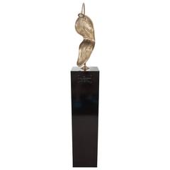Salvador Dalis skulpturale Lampe "Schmelzende Uhr" aus Messing