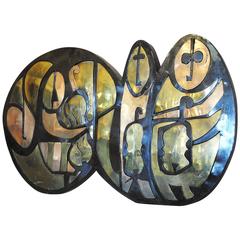 Large Abstract Modern Mixed Metal Wall Art